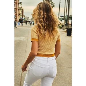 Current Elliott White Distressed Skinny Jeans